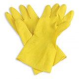 Перчатки резиновые латексные (размер L)  желтые